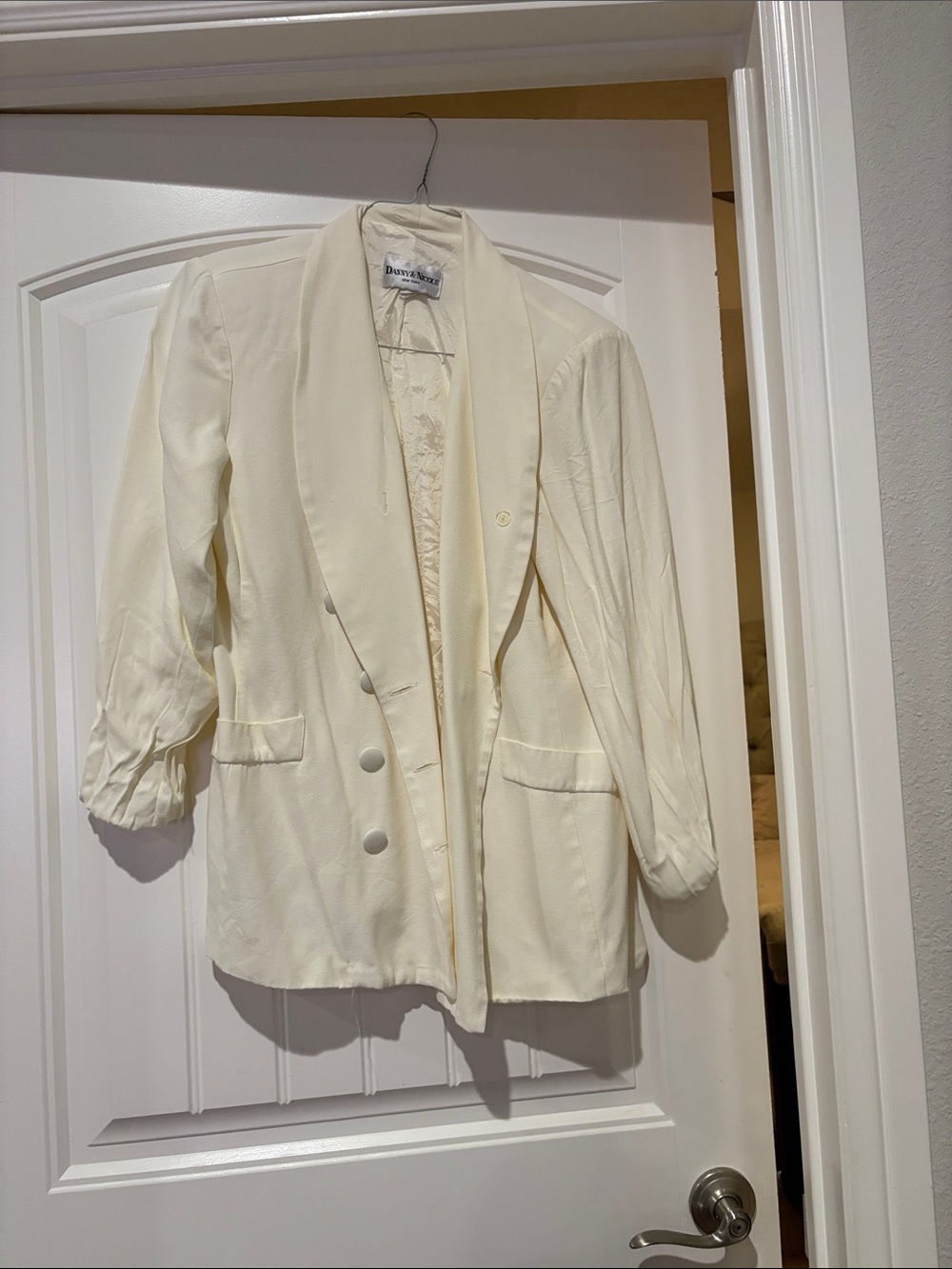 Vintage Danny & Nicole Cream Jumpsuit with Matching Jacket - Picture 1 of 8